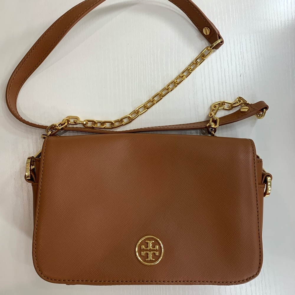 Tory Burch Robinson Tan/Brown Crossbody Purse